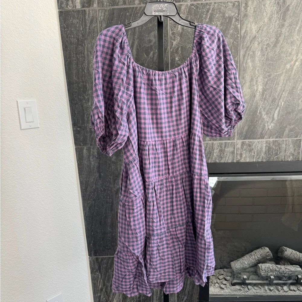 EASEL PLUS SIZE-GINGHAM PRINTED DRESS NWT - Picture 7 of 8